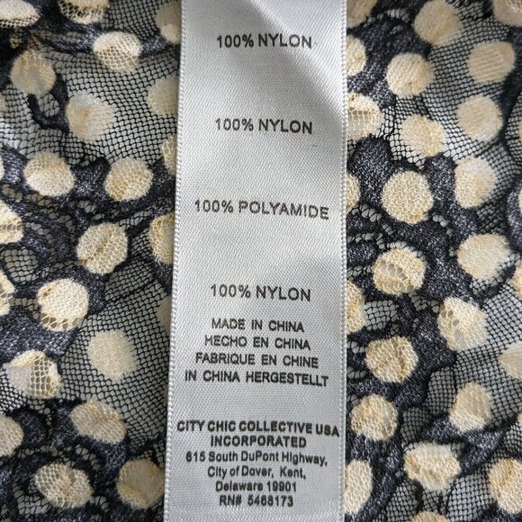 Zim & Zoe Imogen Overlay Tunic Blouse Sheer Black Dotted Top Size 22/24 NWT - Picture 13 of 16